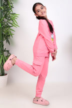 Girls cartoon printed tracksuit for light winters