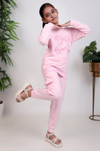 Im just a girl embroidered tracksuit for girls