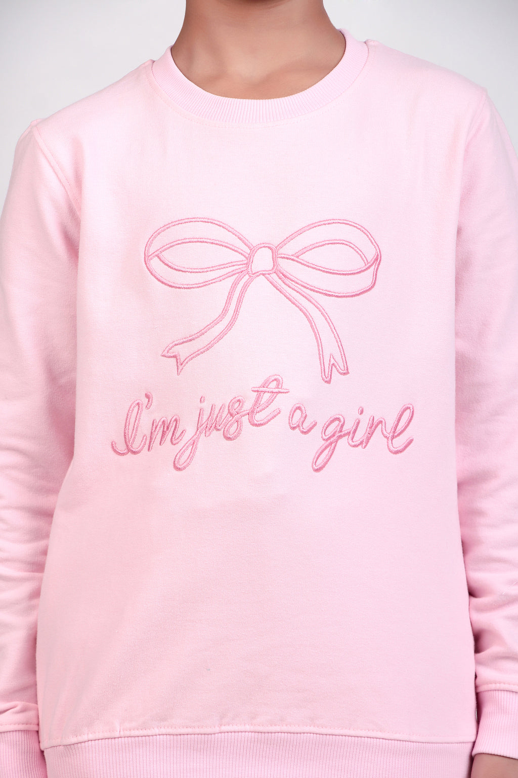 Im just a girl embroidered tracksuit for girls