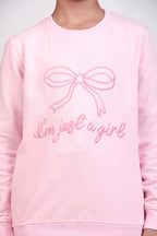 Im just a girl embroidered tracksuit for girls