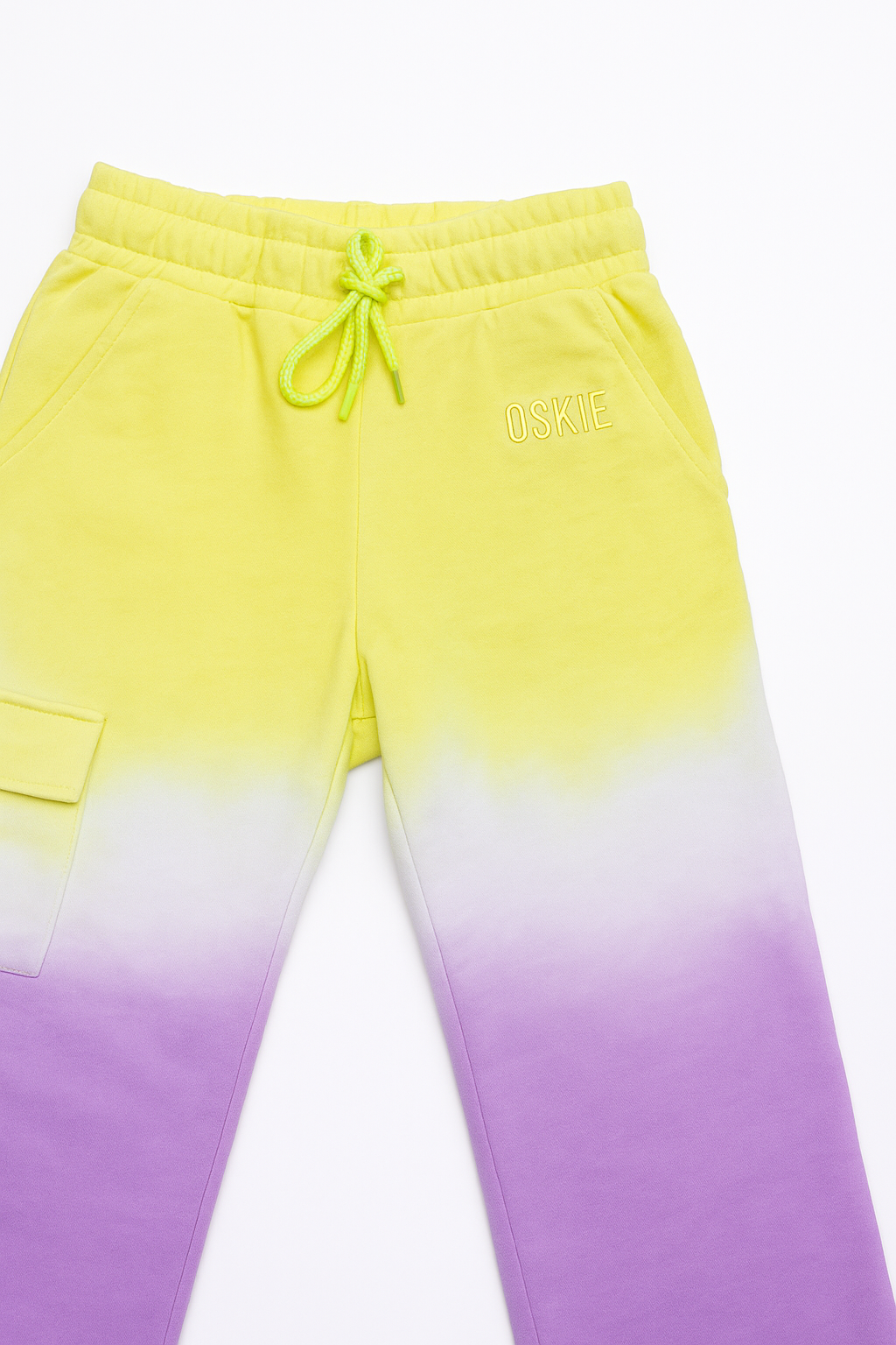 Girls wide leg track pants with cargo pocket