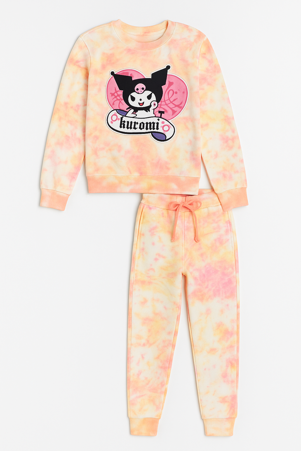 Girls Fleeced Tie And Dye Tracksuit