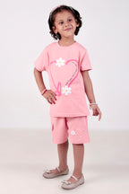 Girls Co-ord set with half sleeves top and shorts Made from Cotton