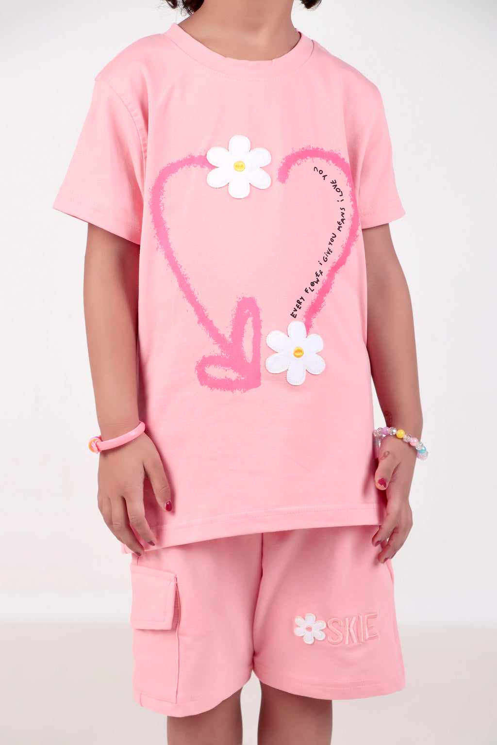 Girls Co-ord set with half sleeves top and shorts Made from Cotton