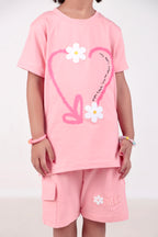 Girls Co-ord set with half sleeves top and shorts Made from Cotton