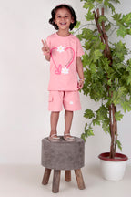 Girls Co-ord set with half sleeves top and shorts Made from Cotton