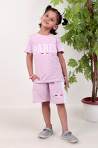 Girls coord set with half sleeves top and shorts