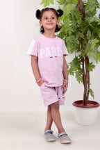 Girls coord set with half sleeves top and shorts