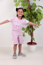 Girls coord set with half sleeves top and shorts