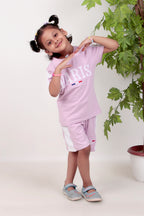 Girls coord set with half sleeves top and shorts