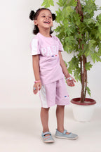 Girls coord set with half sleeves top and shorts