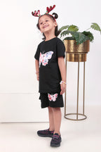 Girls coord set with half sleeves top and shorts